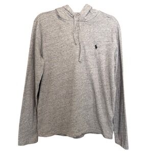 Polo Ralph Lauren Hoodie M Grey Lightweight Jersey Tee Layering Preppy Classic